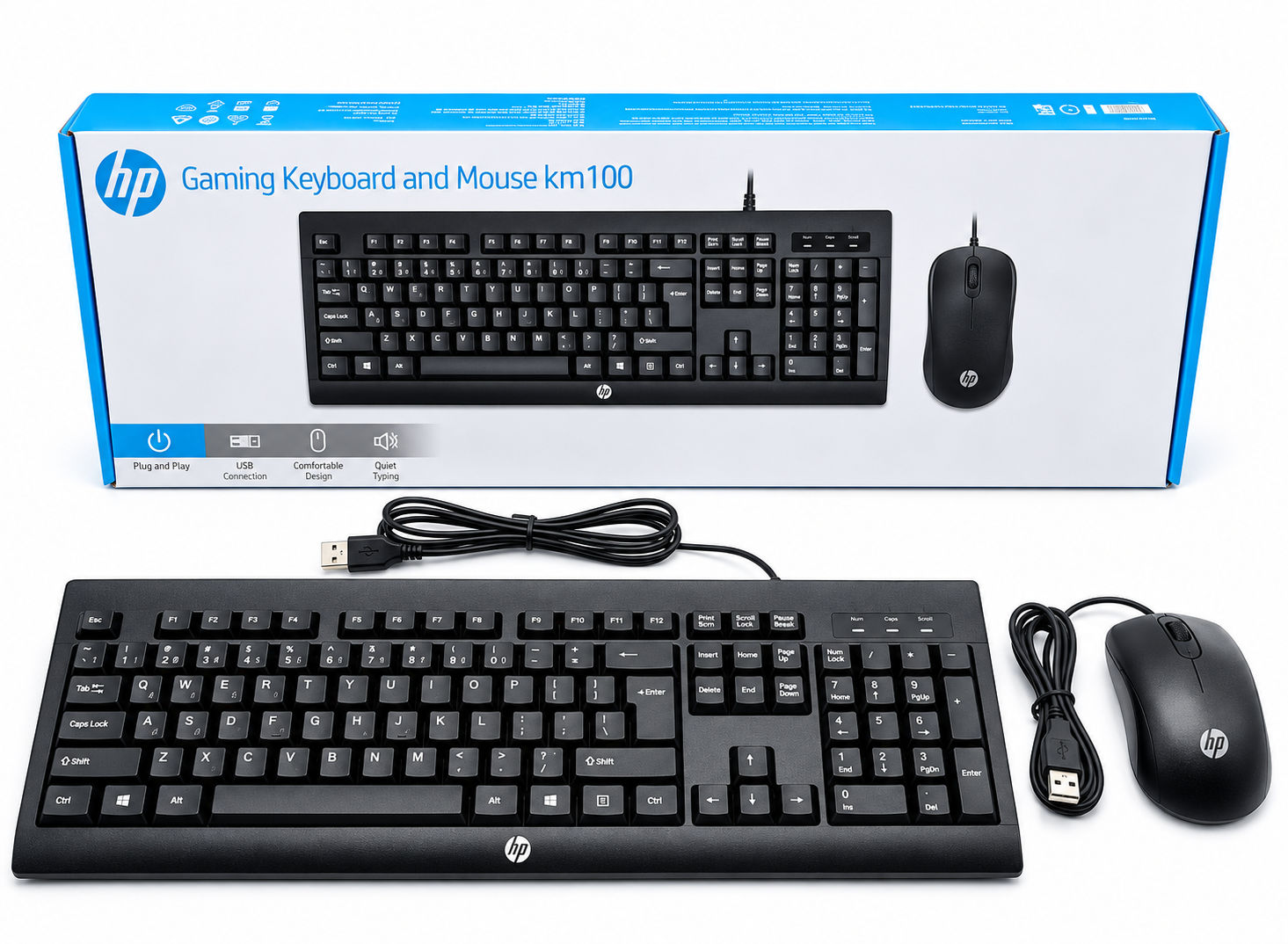 HP KM100 Gaming Keyboard and Mouse Set