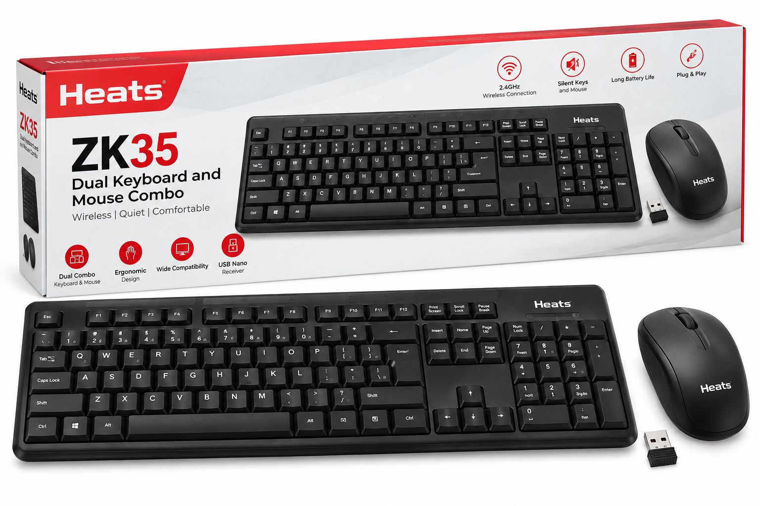Heats ZK35 Wireless Keyboard Combo
