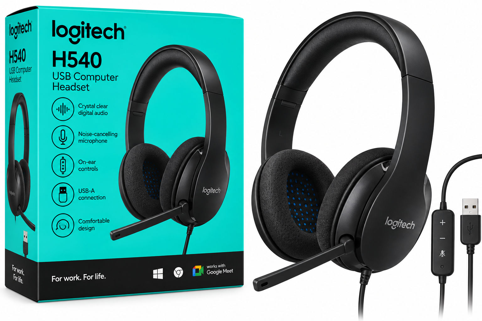 Logitech H540 Headset and Retail Box