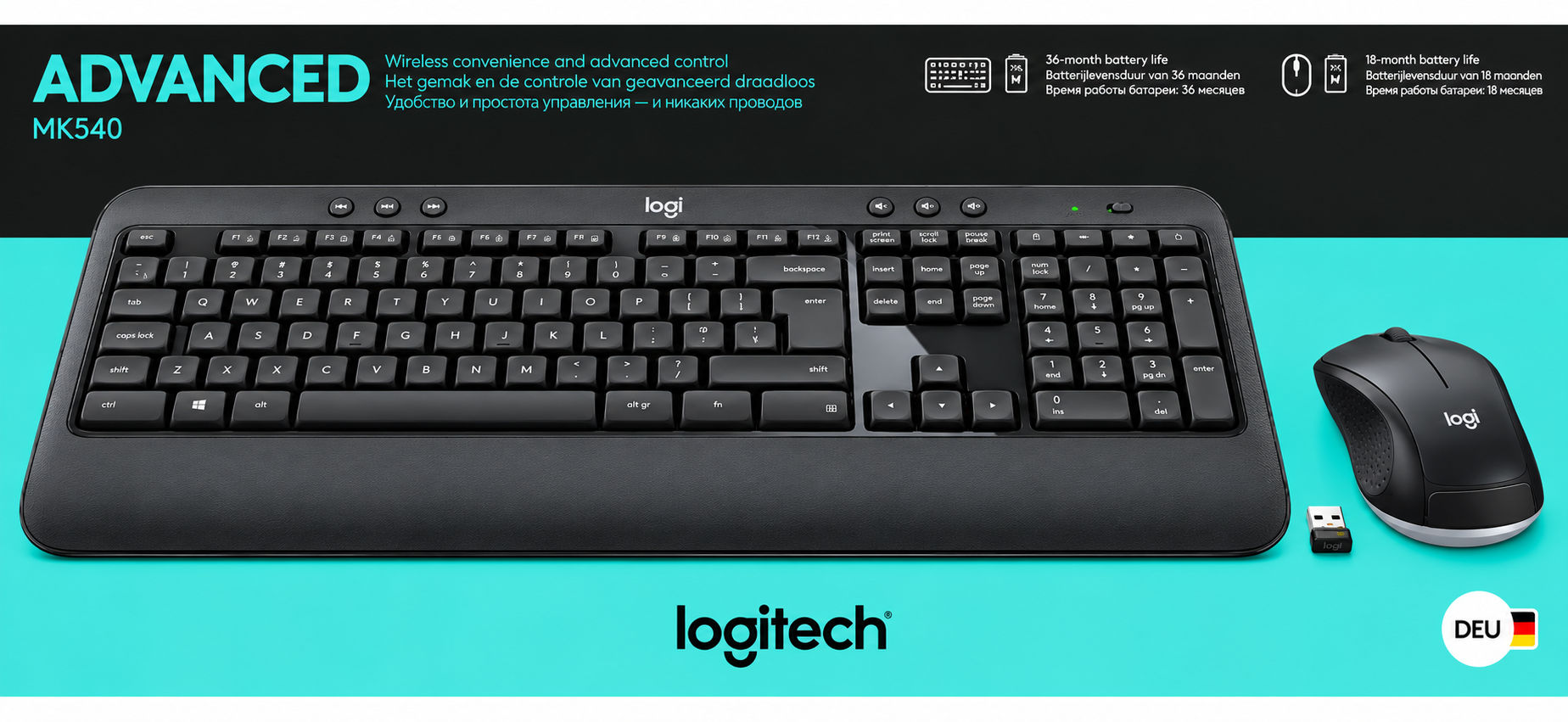 Logitech MK540 Advanced Wireless Set