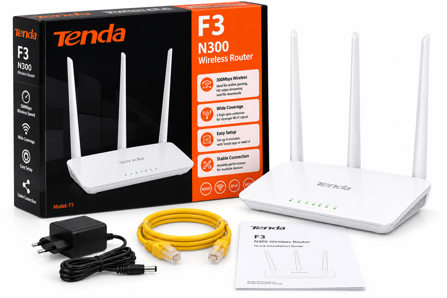 Tenda F3 N300 Router Kit