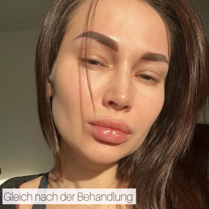 Powder Brows - Gleich nach der Behandlung.