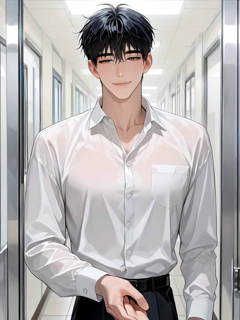 흰 셔츠를 입은 성인 란 제칭