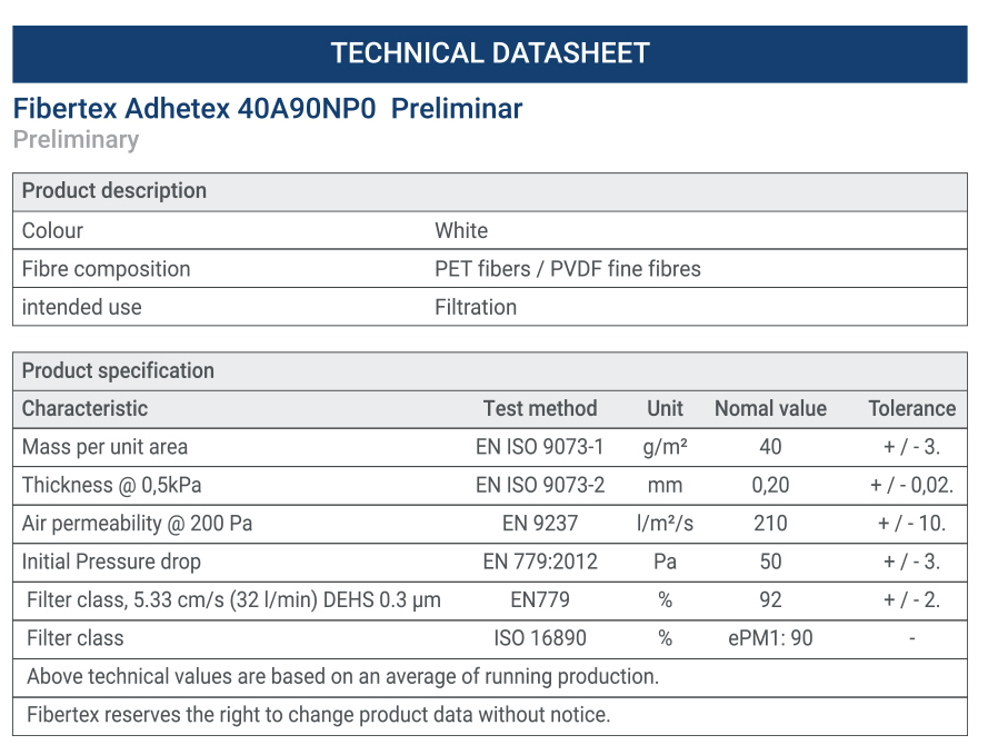 n95 tech sheet