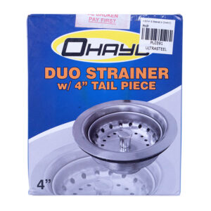 Kitchen Sink Strainer Basket 4" Ohayo with Tail Piece