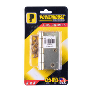 Powerhouse Brass Loosepin Hinge 3"x3" Blister