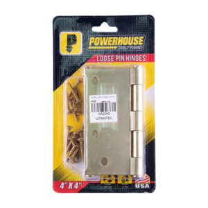 Powerhouse Brass Loosepin Hinge 4"x4"Blister