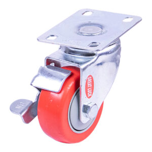 GL Caster 3" Swivel Caster w/Brake (red) MP03AB 100kg.