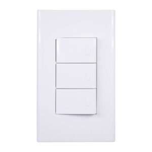 Omni Wide Series 3-Gang 1-Way Switch White Plate (Set)