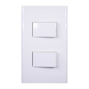 Omni Wide Series 2-Gang 3-Way Switch White Plate (Set)