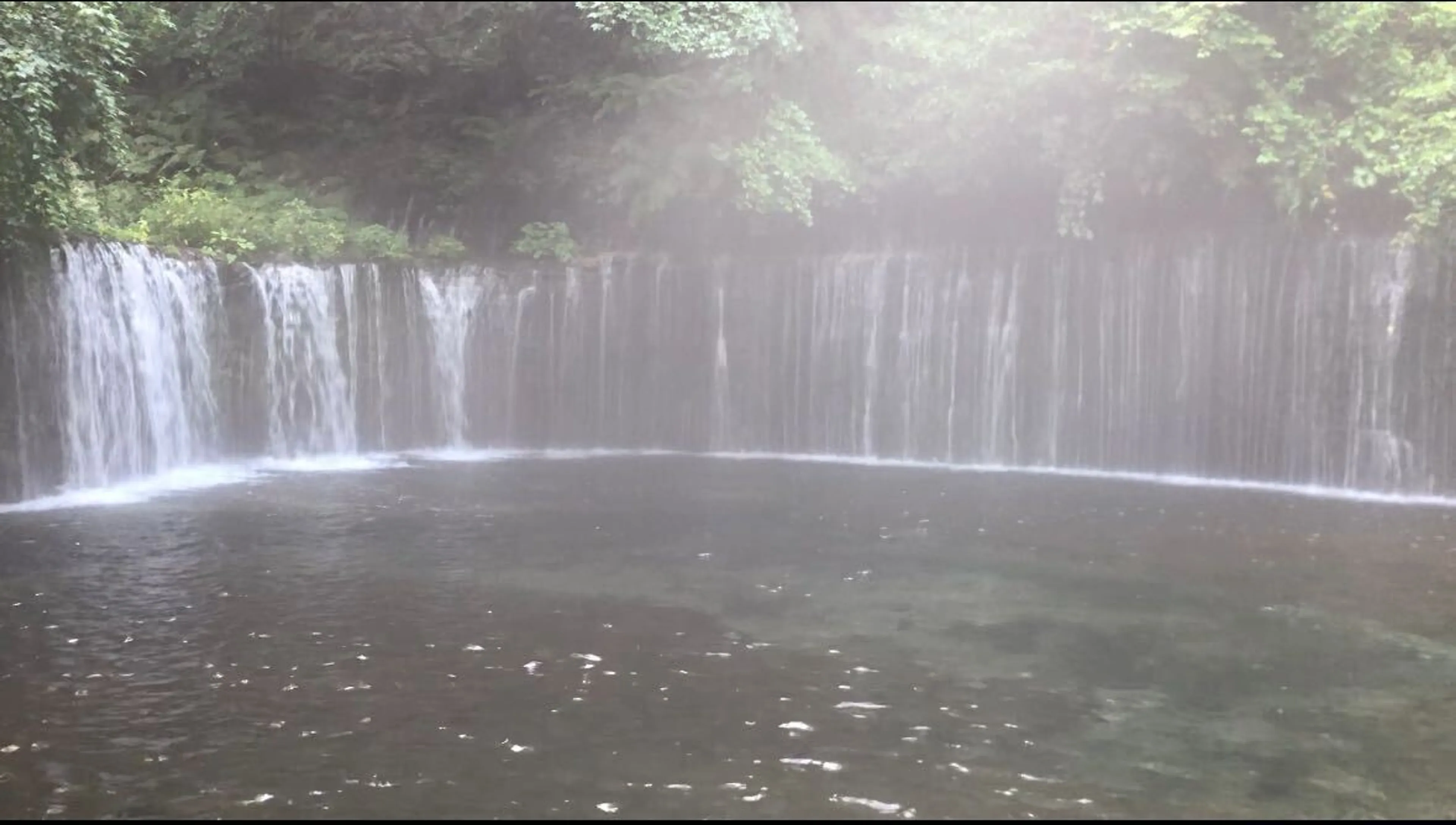 白糸の滝　雨が降った後だったから寒かった