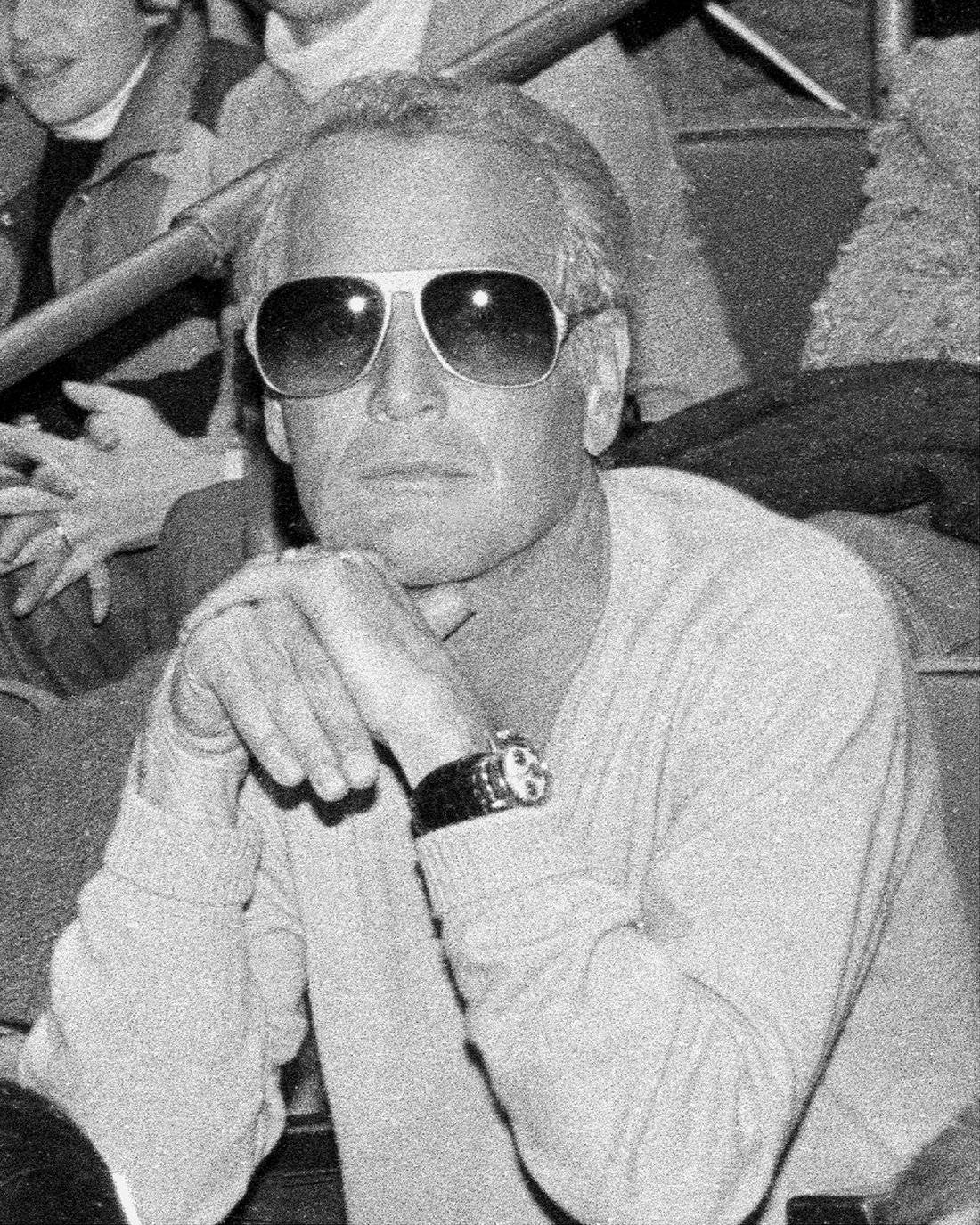 Actor Paul Newman sporting a Rolex watch.