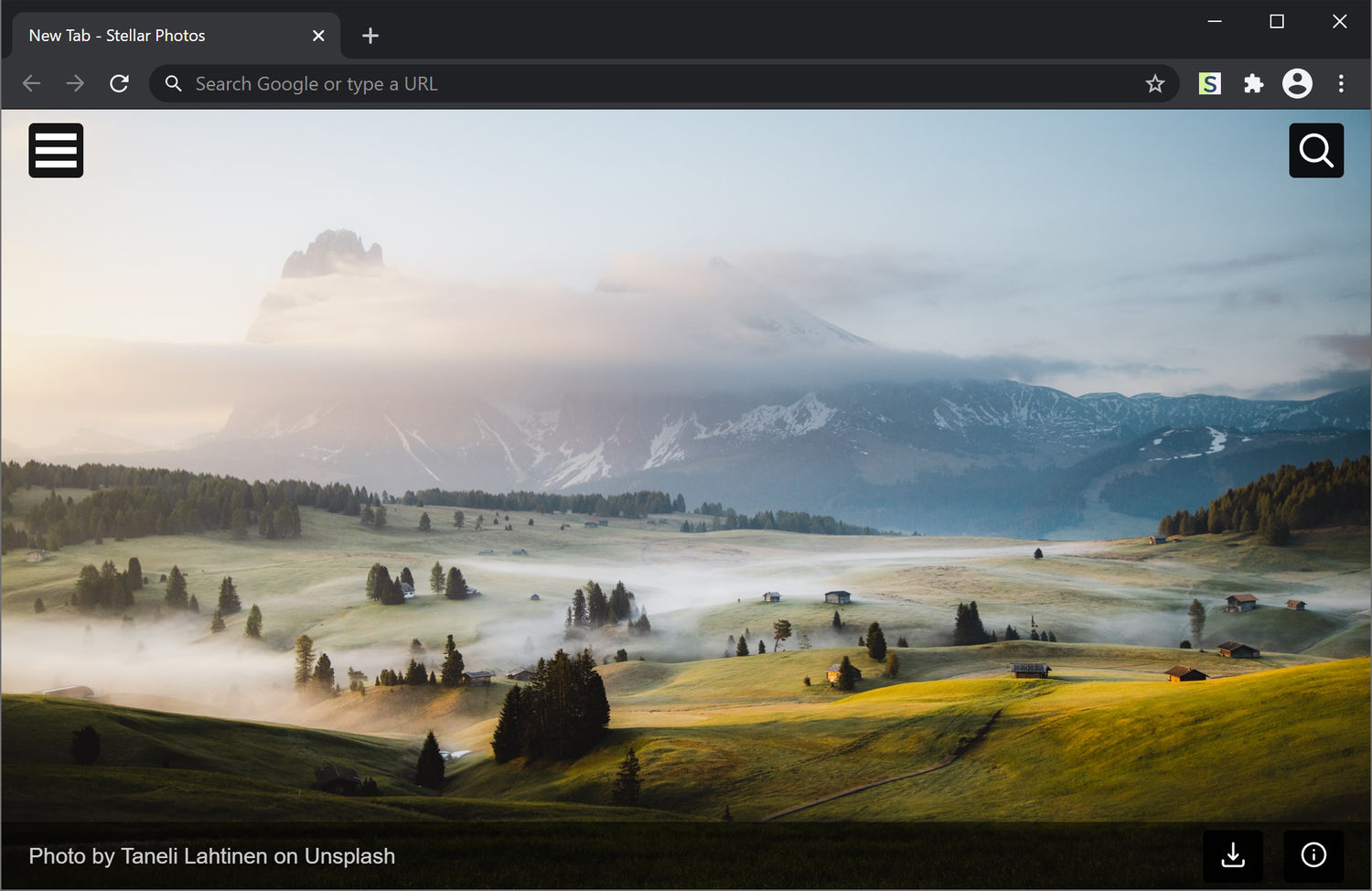 Screenshot of Stellar Photos on Google Chrome