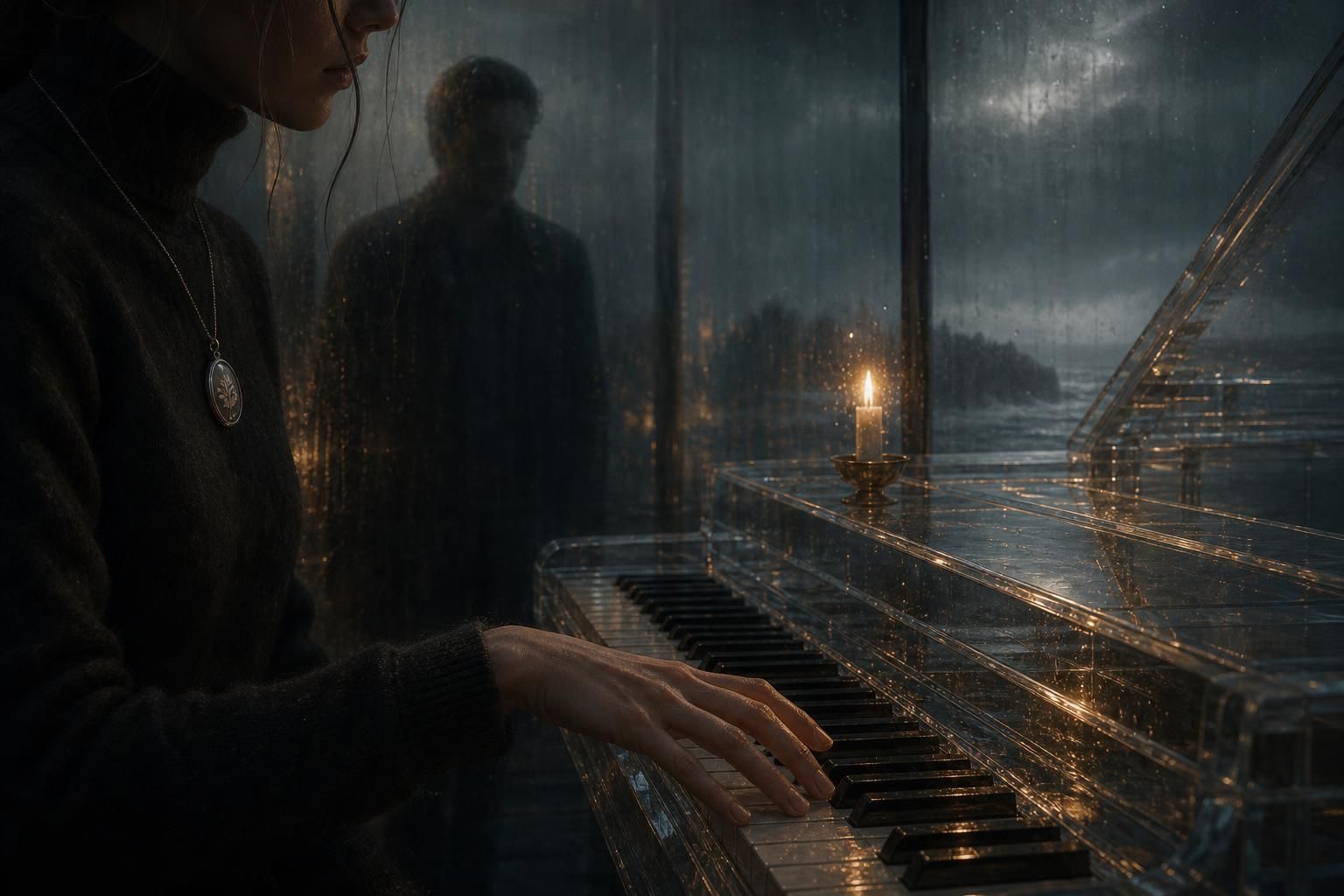 The Guest at the Glass Piano part 1 scene