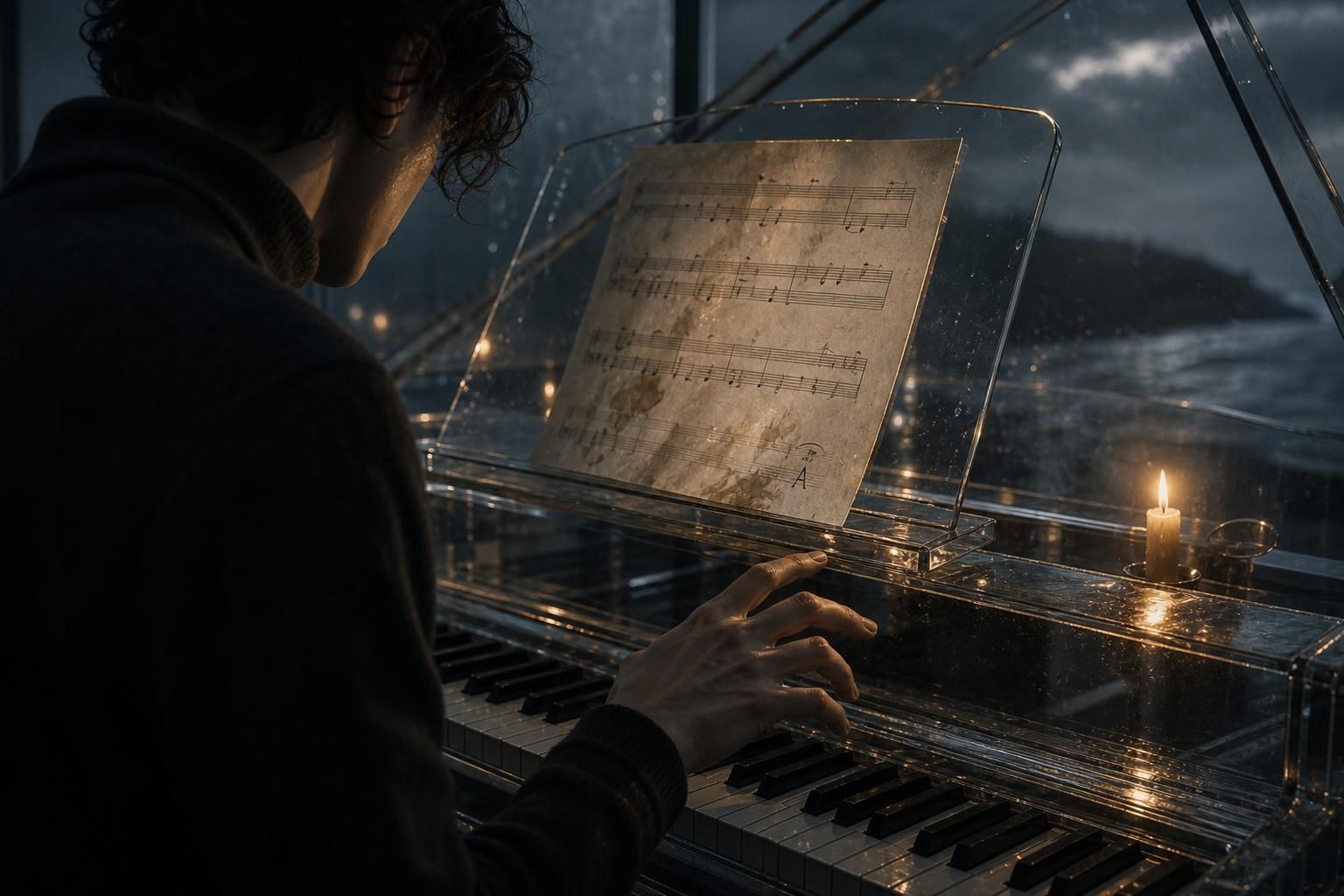 The Guest at the Glass Piano part 3 illustration