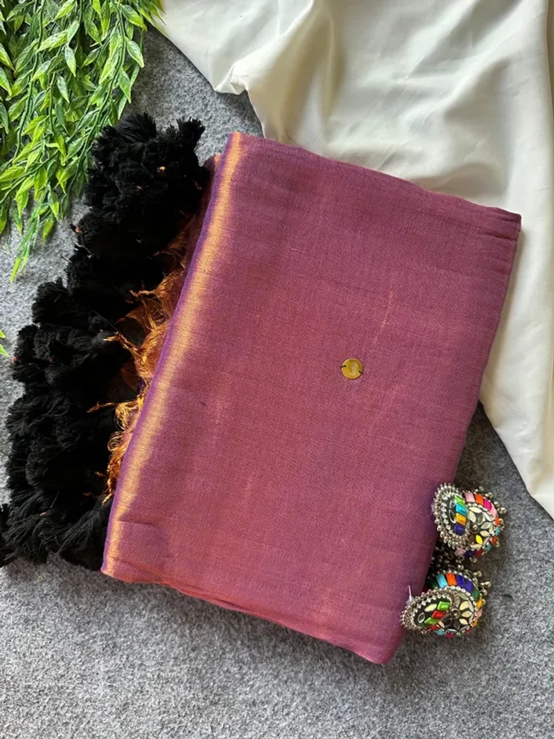 Mauve Pink Raga Tissue Silk Saree