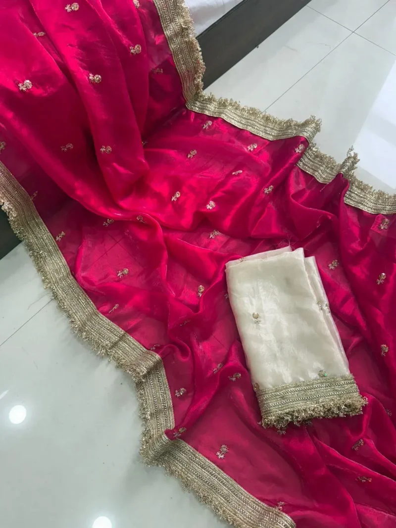 Rani Fendy Space Silk Saree – Bollywood Glam Look in Minutes!