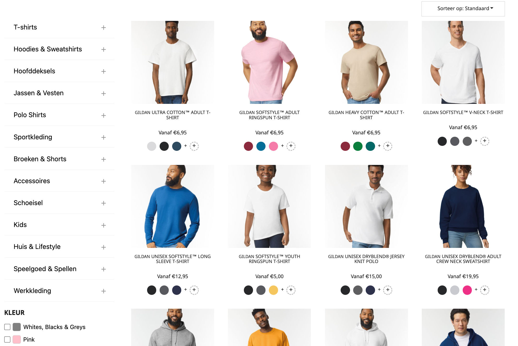 Voorbeeld van onze online productpagina