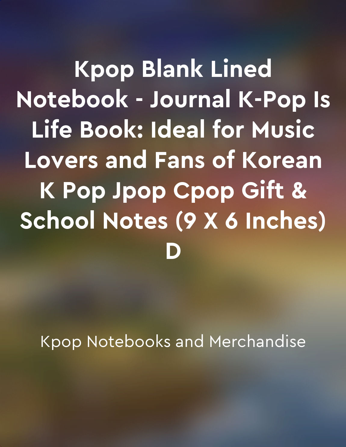 Use this journal to plan your KPop themed events