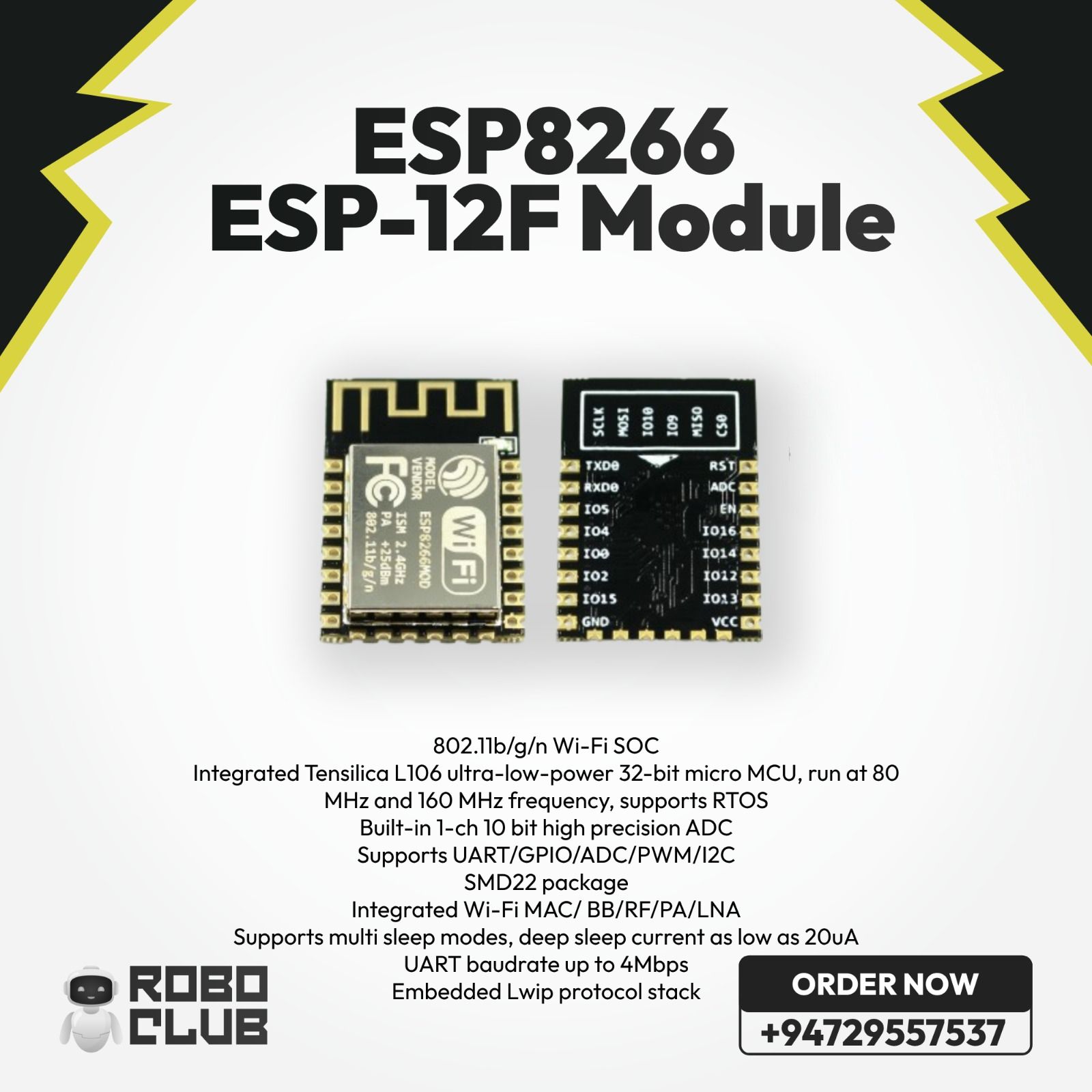 ESP8266 ESP-12F Chip WiFi Transceiver Wireless Module Price in Sri ...