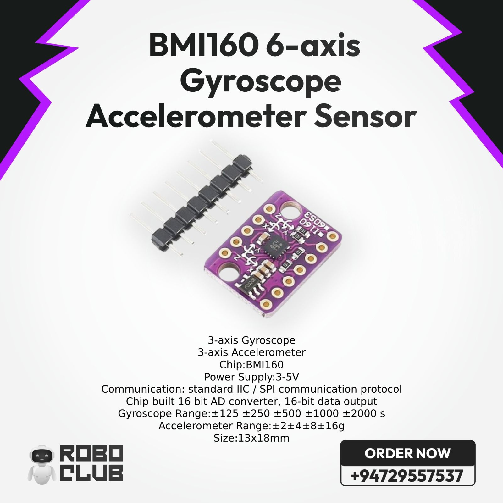Module Capteur Gyroscope 6 Axes BMI160 - Accéléromètre Et Gyroscope IIC/SPI