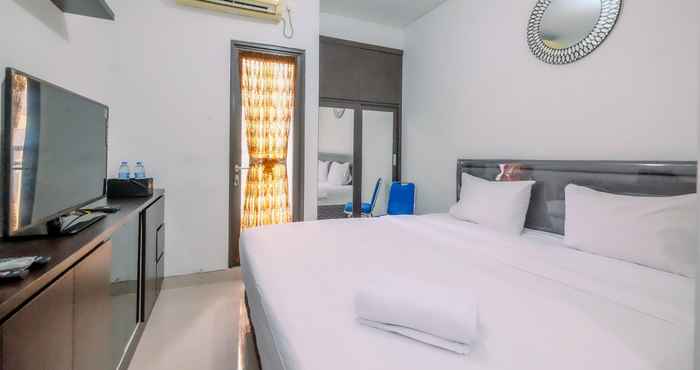 Bedroom Restful and Modern Look Studio Transpark Cibubur Apartment By Travelio