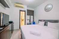 Bedroom Restful and Modern Look Studio Transpark Cibubur Apartment By Travelio