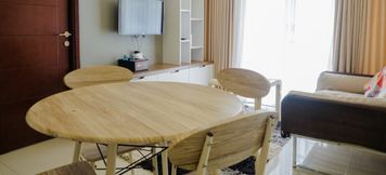 Common Space 3 Cozy 2BR Apartment at Gateway Pasteur By Travelio