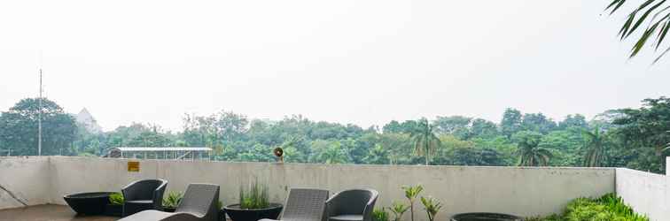 Lobby Studio Apartment near Universitas Indonesia at Taman Melati Margonda By Travelio