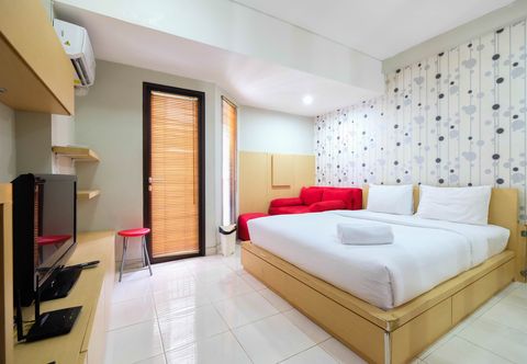 Bedroom Nice Studio Apartment at Tamansari Sudirman By Travelio