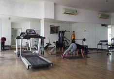 Fitness Center 7 Elegant 2BR with Working Room at The Lavande Residences Apartment By Travelio