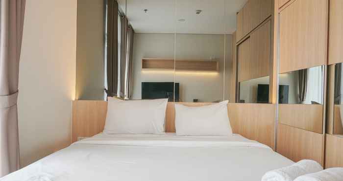 Bedroom Fully Furnished with New Design Studio Apartment at Ciputra International By Travelio