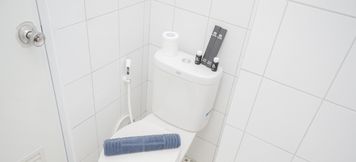 In-room Bathroom 5 Studio at Emerald Bintaro Apartment near British School By Travelio