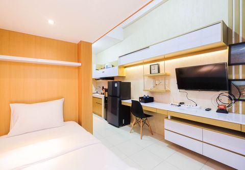 Bedroom Fully Furnished Studio with Comfy Design Dave Apartment By Travelio