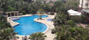 Swimming Pool 5 Premium and Spacious 3BR Apartment with City View Sudirman Tower Condominium By Travelio