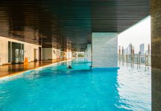 Swimming Pool 3 Minimalist and Strategic Studio at Menteng Park Apartment By Travelio