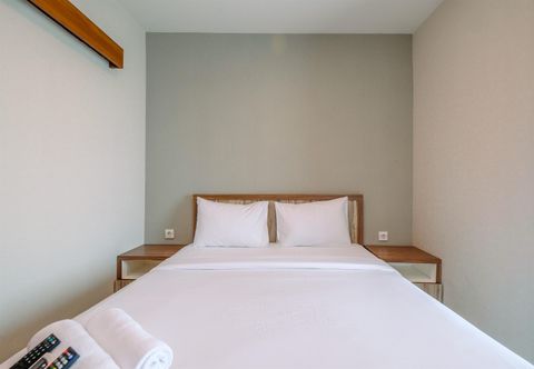 Bilik Tidur Comfy Design Studio Apartment at Grand Kamala Lagoon By Travelio