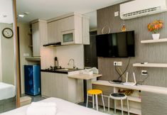 Bedroom 2 Comfy and Minimalist Studio at Bintaro Icon Apartment By Travelio