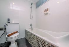 In-room Bathroom 7 Comfort 2BR Apartment Plus Extra Room at Sudirman Tower Condominium By Travelio