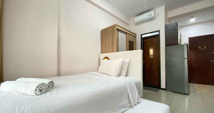 Bedroom Cozy Living Studio Apartment at Gateway Pasteur By Travelio