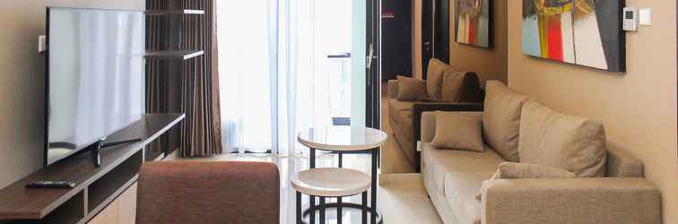 Lobby Comfy 2BR + Study Room at Sudirman Suites Apartment By Travelio Premium