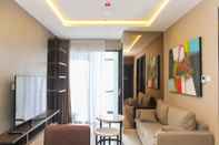 Lobby Comfy 2BR + Study Room at Sudirman Suites Apartment By Travelio Premium