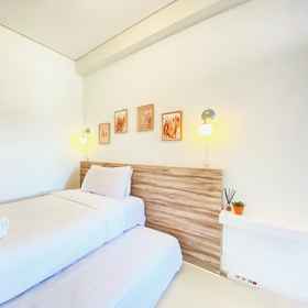 Bedroom 1 Cheerful and Homey 2BR at Parahyangan Residence Apartment By Travelio, Liberta Physio Hotels