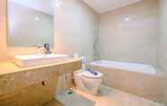 In-room Bathroom 5 Comfy and Modern Look 2BR at Menteng Park Apartment By Travelio