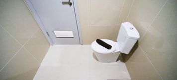 In-room Bathroom 6 Minimalist with Beautiful View 2BR Apartment at Grand Sungkono Lagoon By Travelio