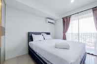 Bedroom Homey and Good Deal Studio Apartment Anwa Residence Bintaro By Travelio