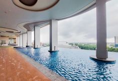 Swimming Pool 4 Homey and Best Price 2BR at Transpark Bintaro Apartment By Travelio