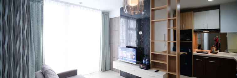 Lobby Comfy and Clean 2BR at Taman Melati Surabaya Apartment By Travelio