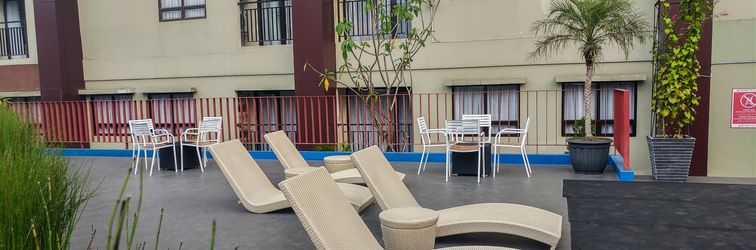 Lobby Homey and Good Deal Studio Apartment Atria Residences Gading Serpong By Travelio