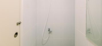 In-room Bathroom 4 Comfy Studio and Modern Look Tokyo Riverside PIK 2 Apartment By Travelio